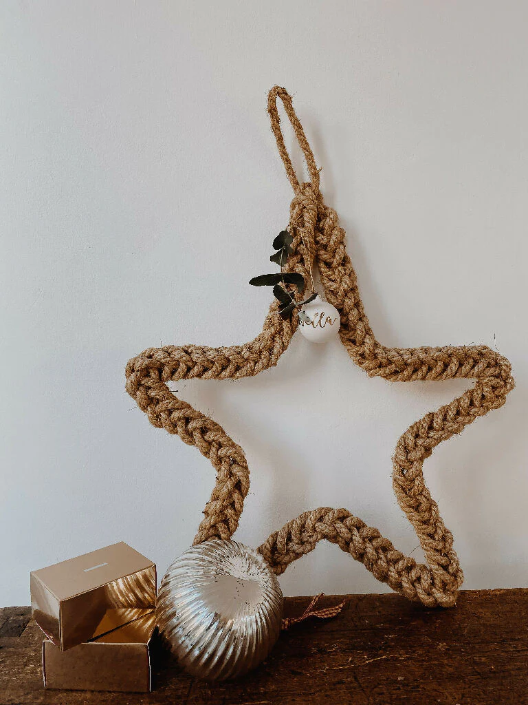 35cm Jute Spring Star Wreath - Image 6