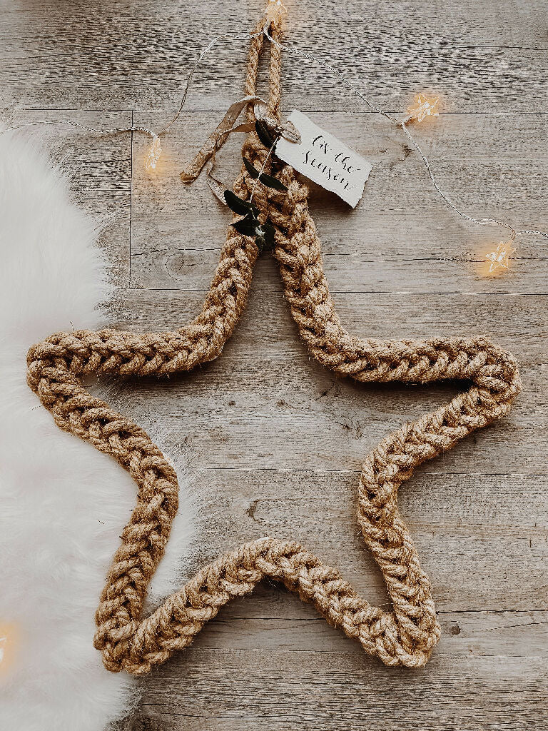 45cm Jute Star Rope Wreath - Image 3