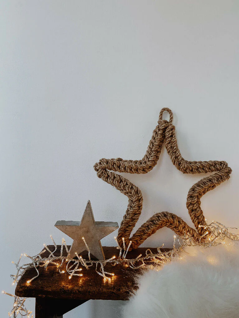 45cm Jute Star Rope Wreath - Image 5