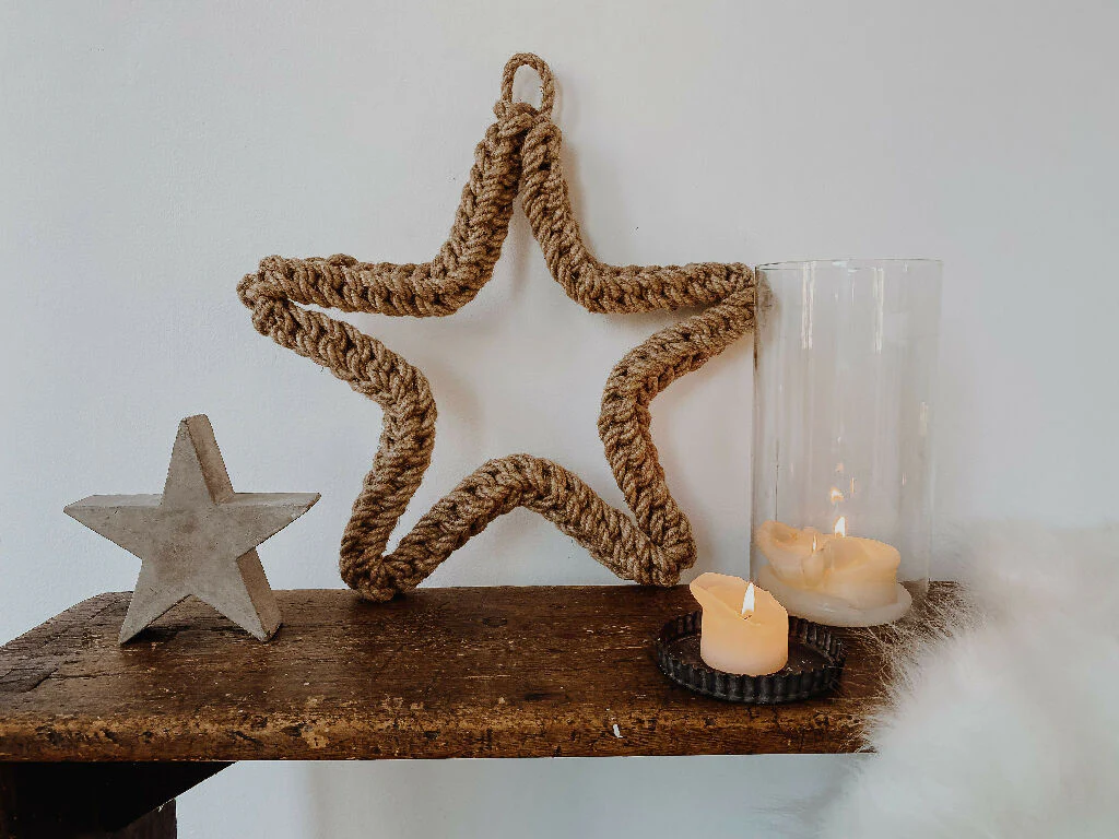 45cm Jute Star Rope Wreath - Image 6