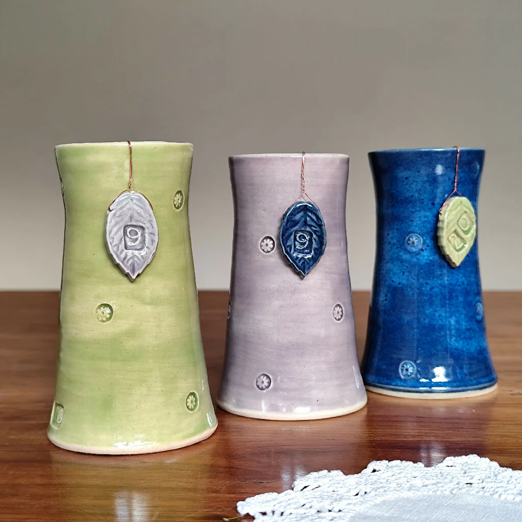 60th Birthday Anniversary Handmade Vase With Ceramic Tag - Image 4