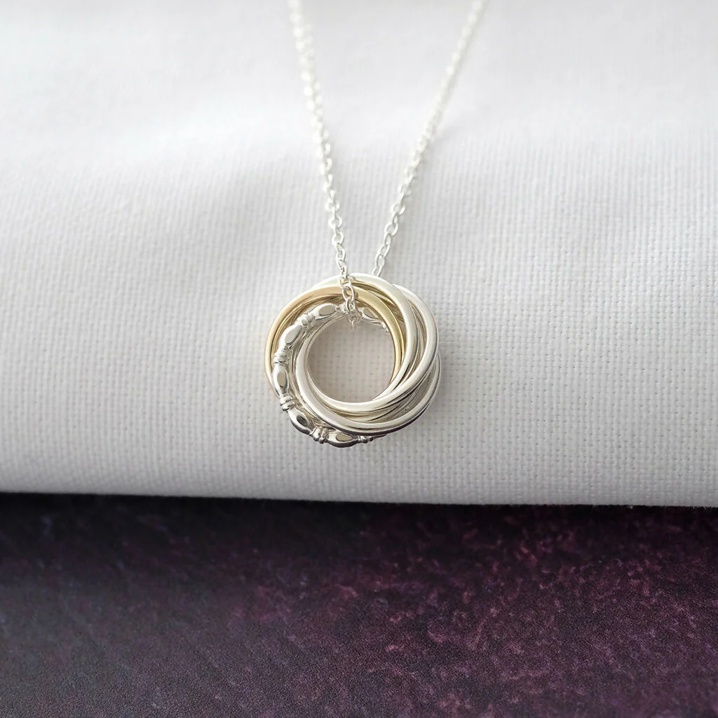 9ct Gold & Silver 60th Birthday Necklace - Image 5