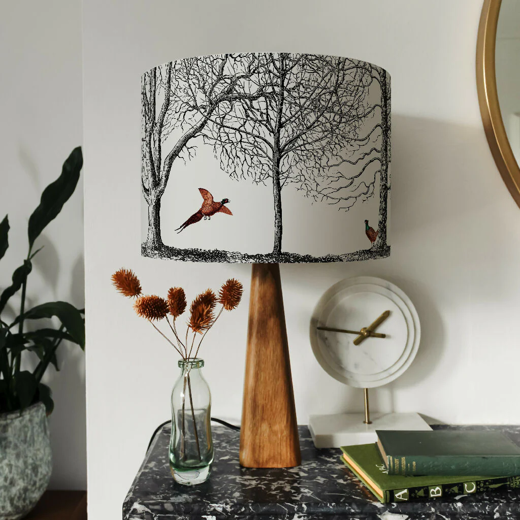 A Flock of Pheasants Lampshade – British Wildlife Collection - Image 2