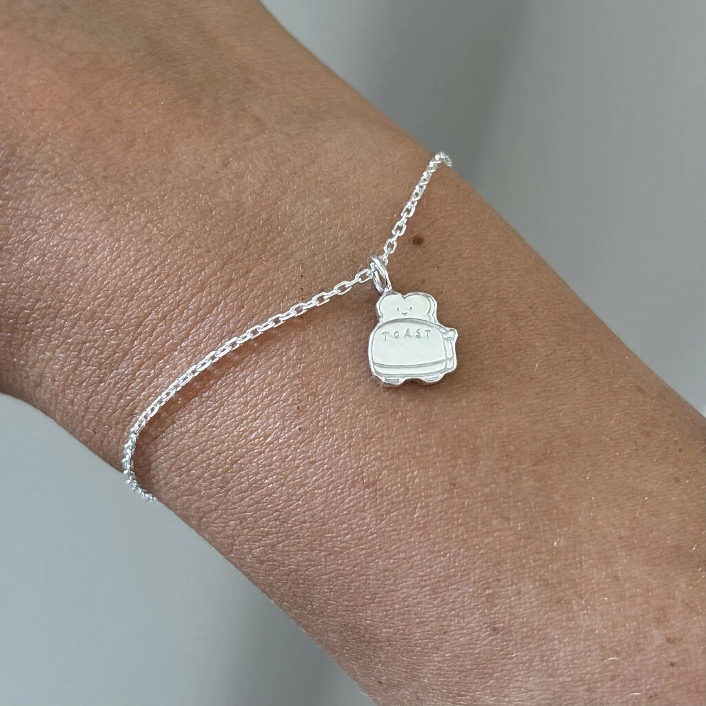 A Toast To You Sterling Silver Toast Charm Bracelet & Greeting Card Gift - Image 2