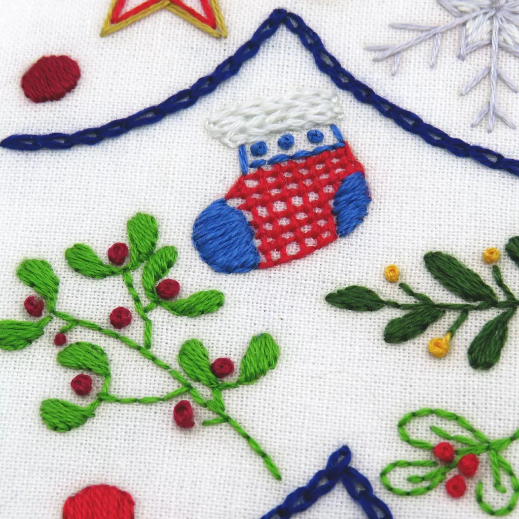 A Very Merry Bauble Christmas Hand Embroidery Kit - Image 2
