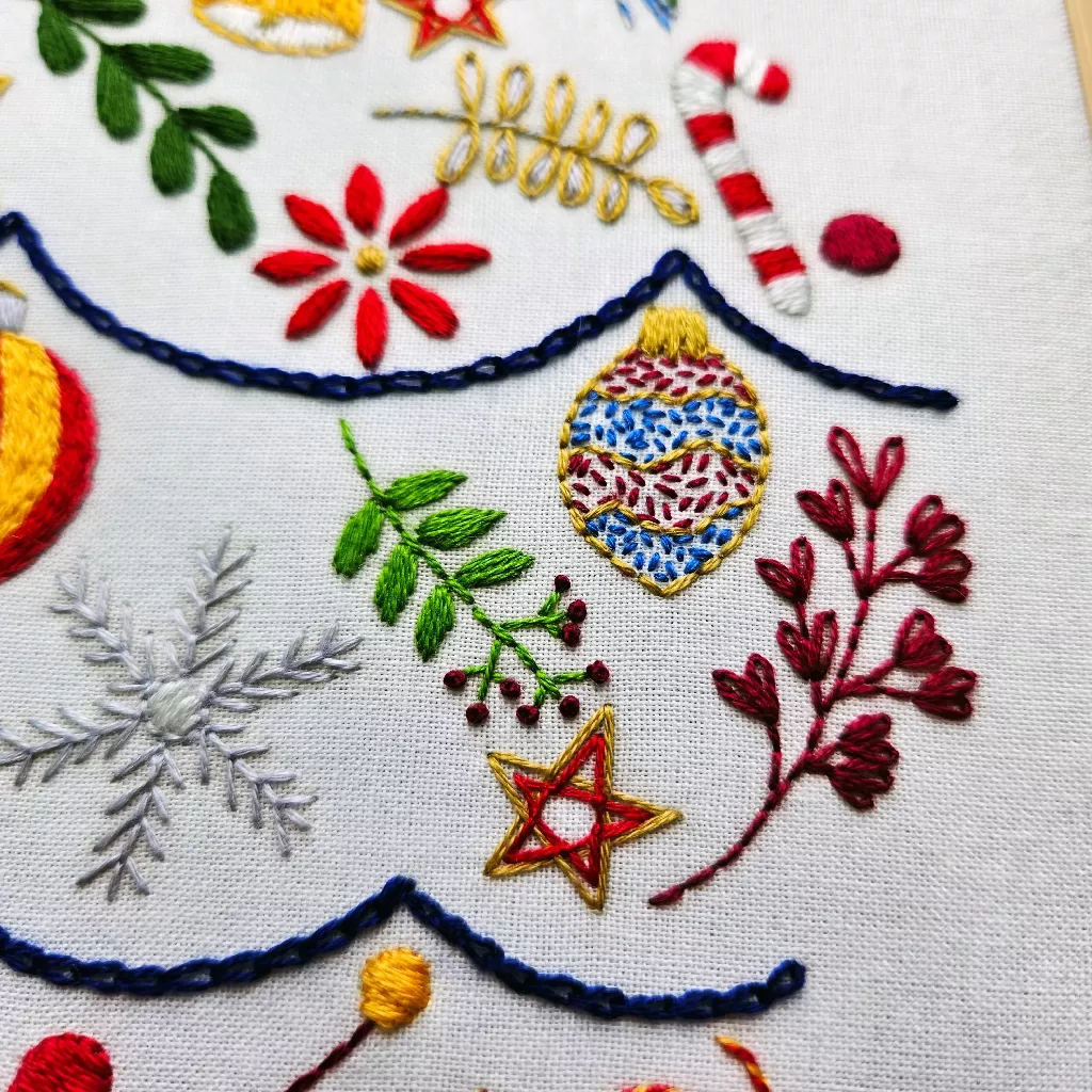 A Very Merry Bauble Christmas Hand Embroidery Kit - Image 3
