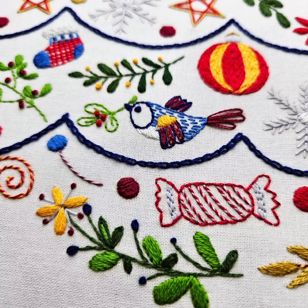 A Very Merry Bauble Christmas Hand Embroidery Kit - Image 4