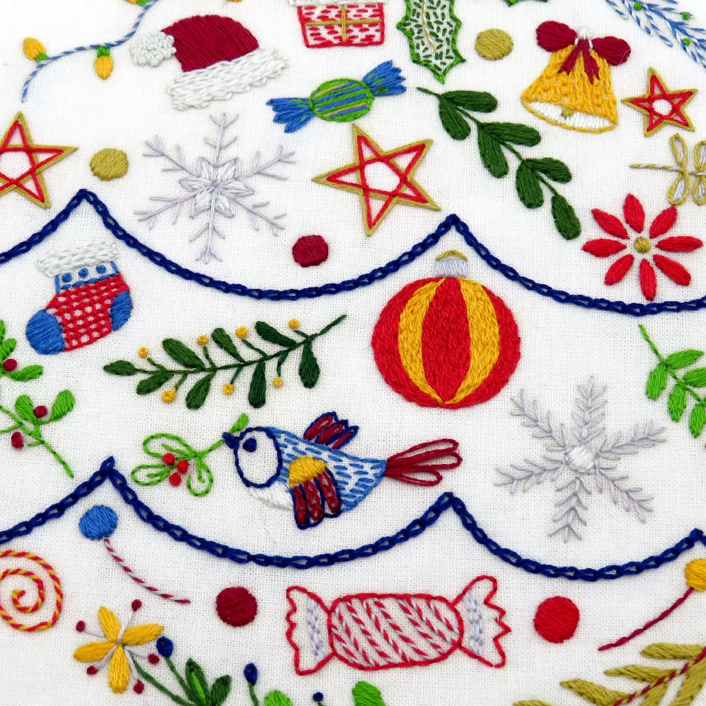 A Very Merry Bauble Christmas Hand Embroidery Kit - Image 6