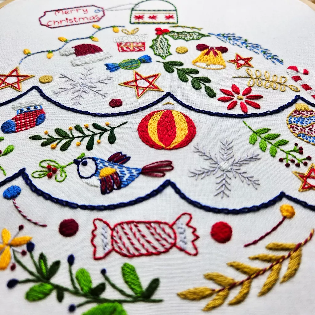 A Very Merry Bauble Christmas Hand Embroidery Kit - Image 8