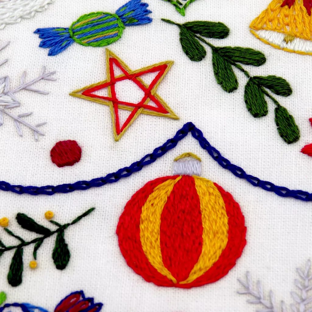 A Very Merry Bauble Christmas Hand Embroidery Kit - Image 9