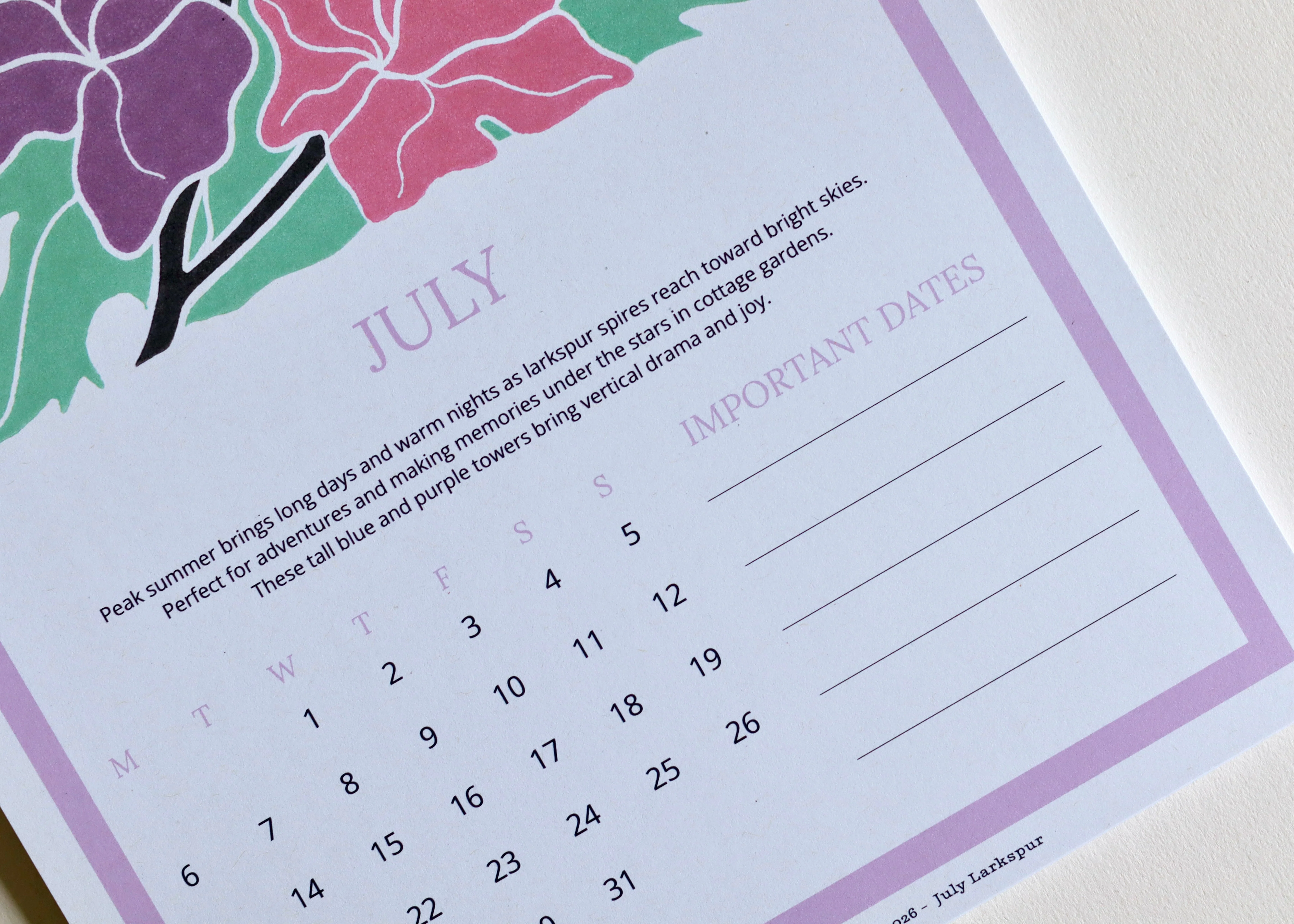 A Year in Bloom Hanging Wall Calendar 2026 - Image 14