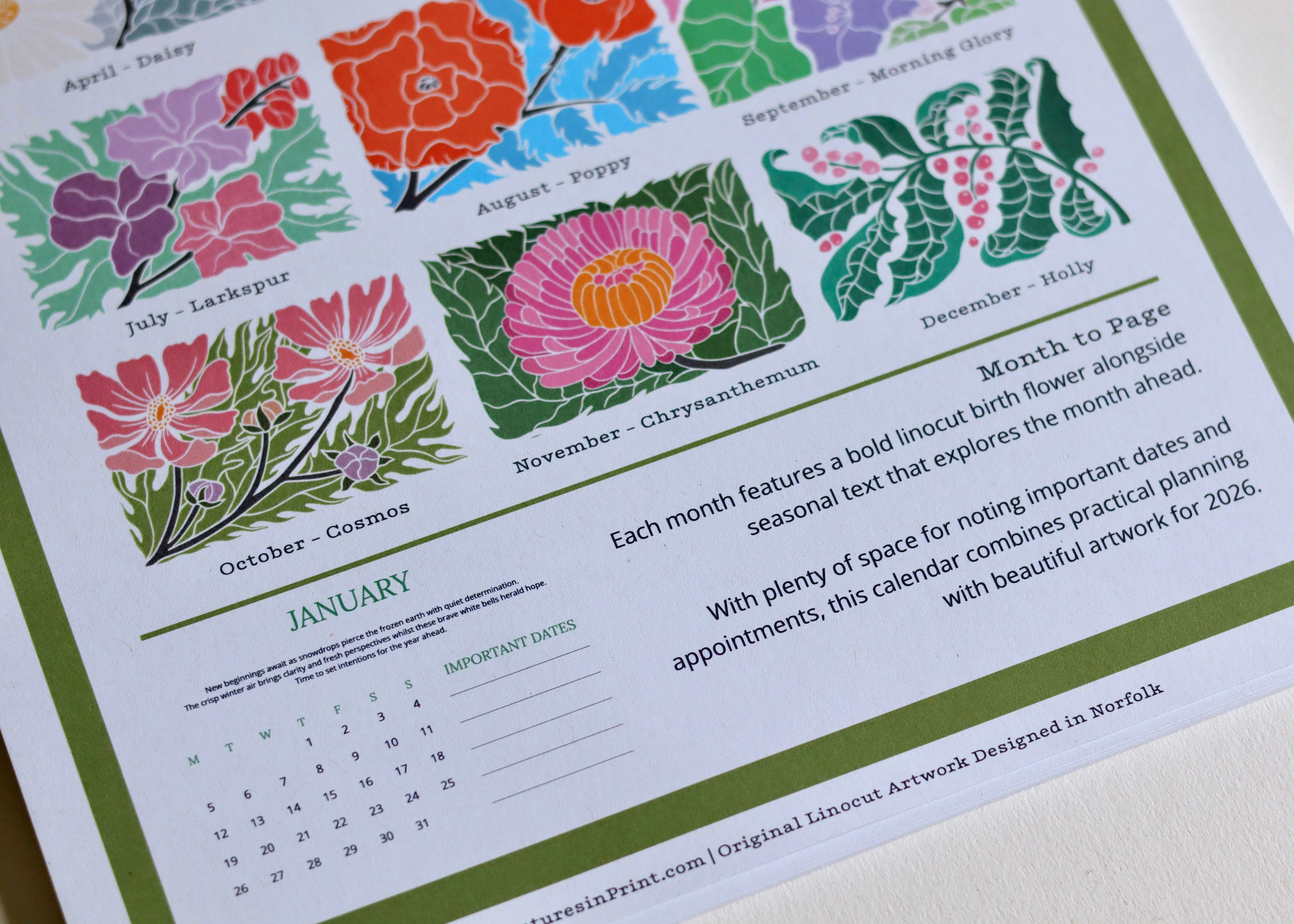 A Year in Bloom Hanging Wall Calendar 2026 - Image 17