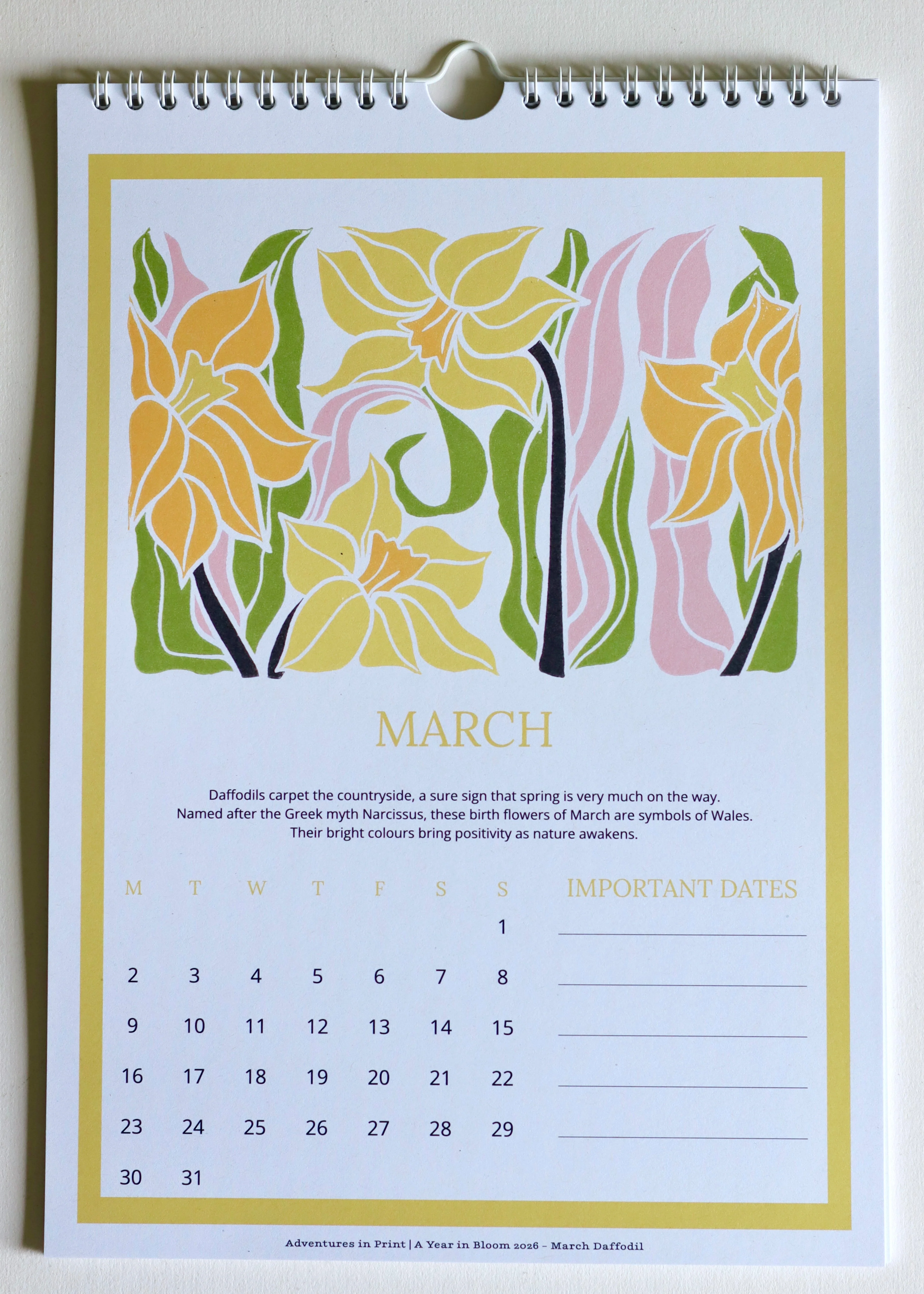 A Year in Bloom Hanging Wall Calendar 2026 - Image 4