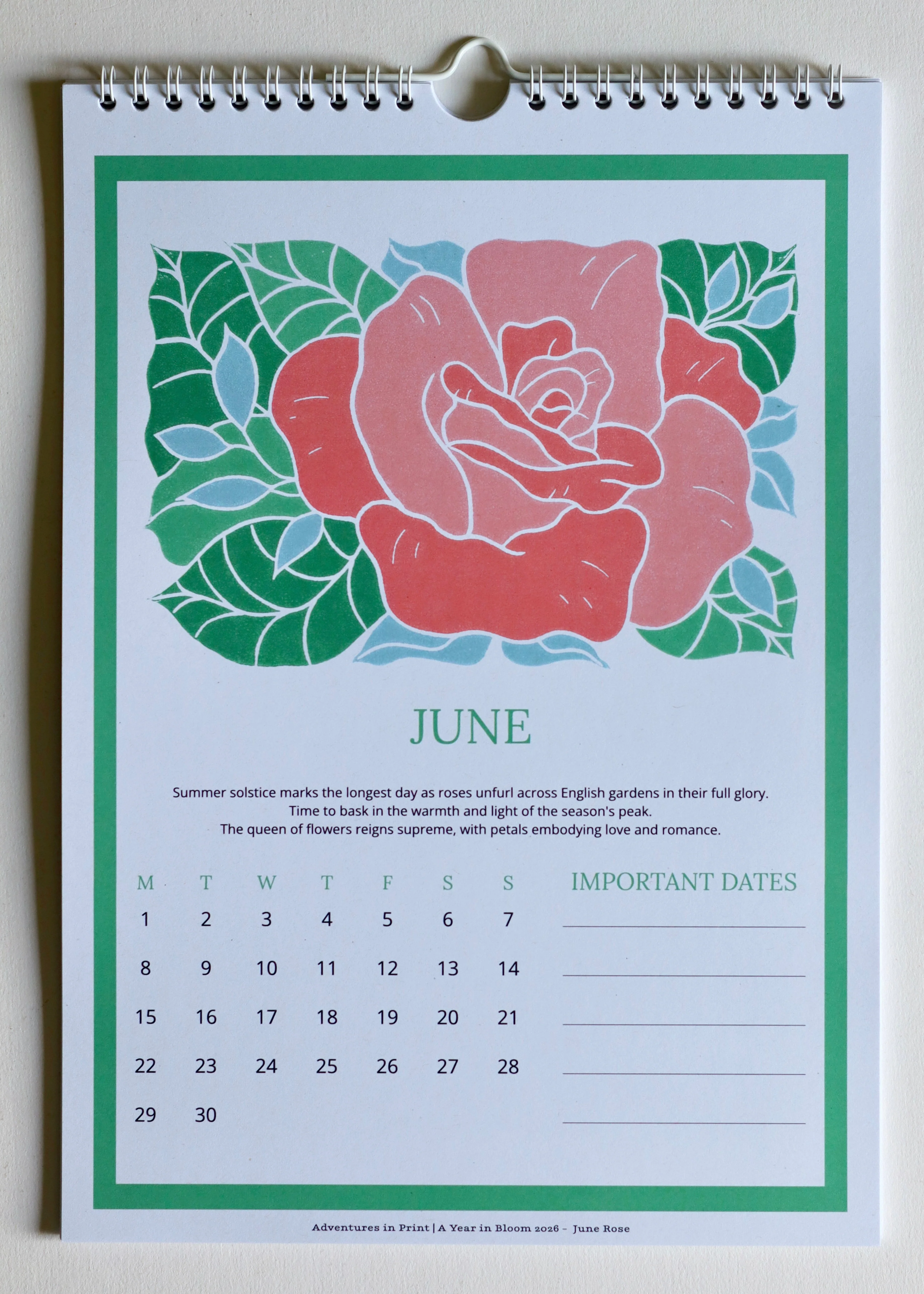 A Year in Bloom Hanging Wall Calendar 2026 - Image 5