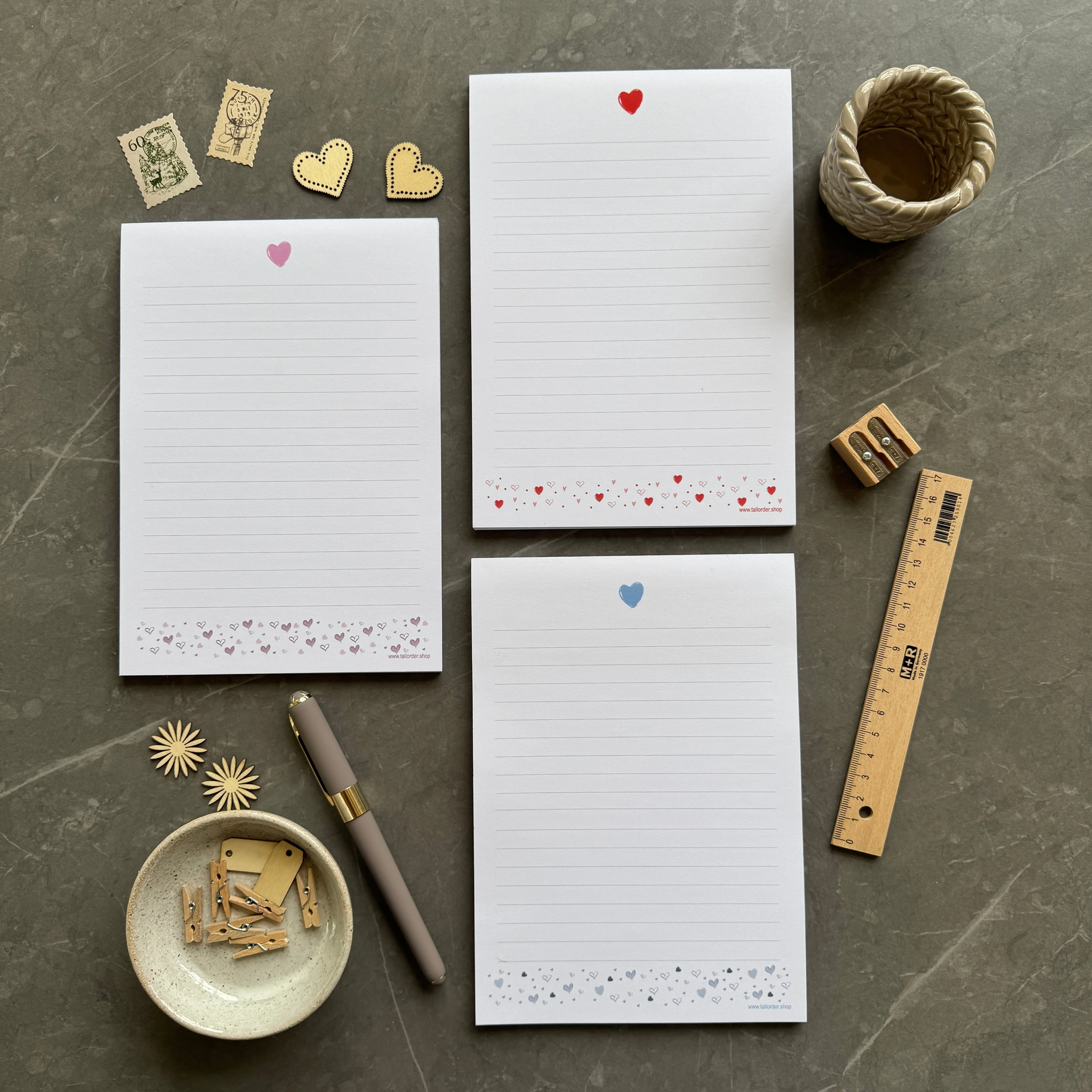 A5 Blue Love Heart Notepad - Image 6