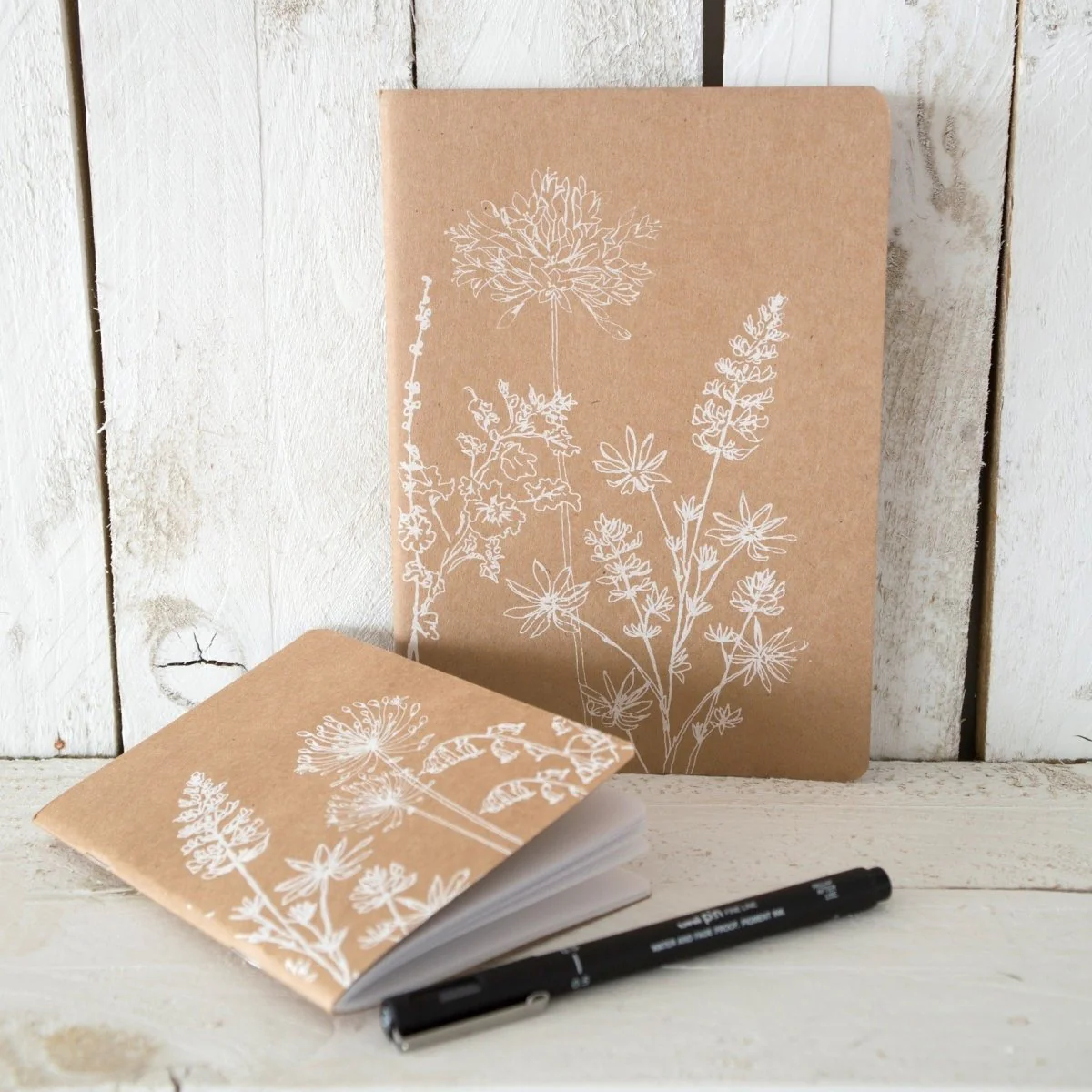 A5 Kraft Card Cover Notebook Garden Design - Image 3
