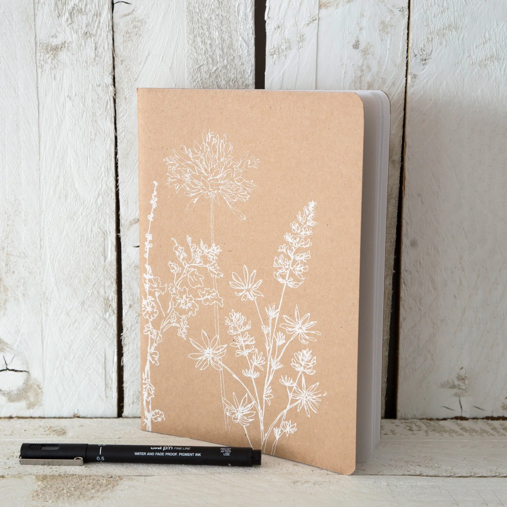 A5 Kraft Card Cover Notebook Garden Design - Image 4