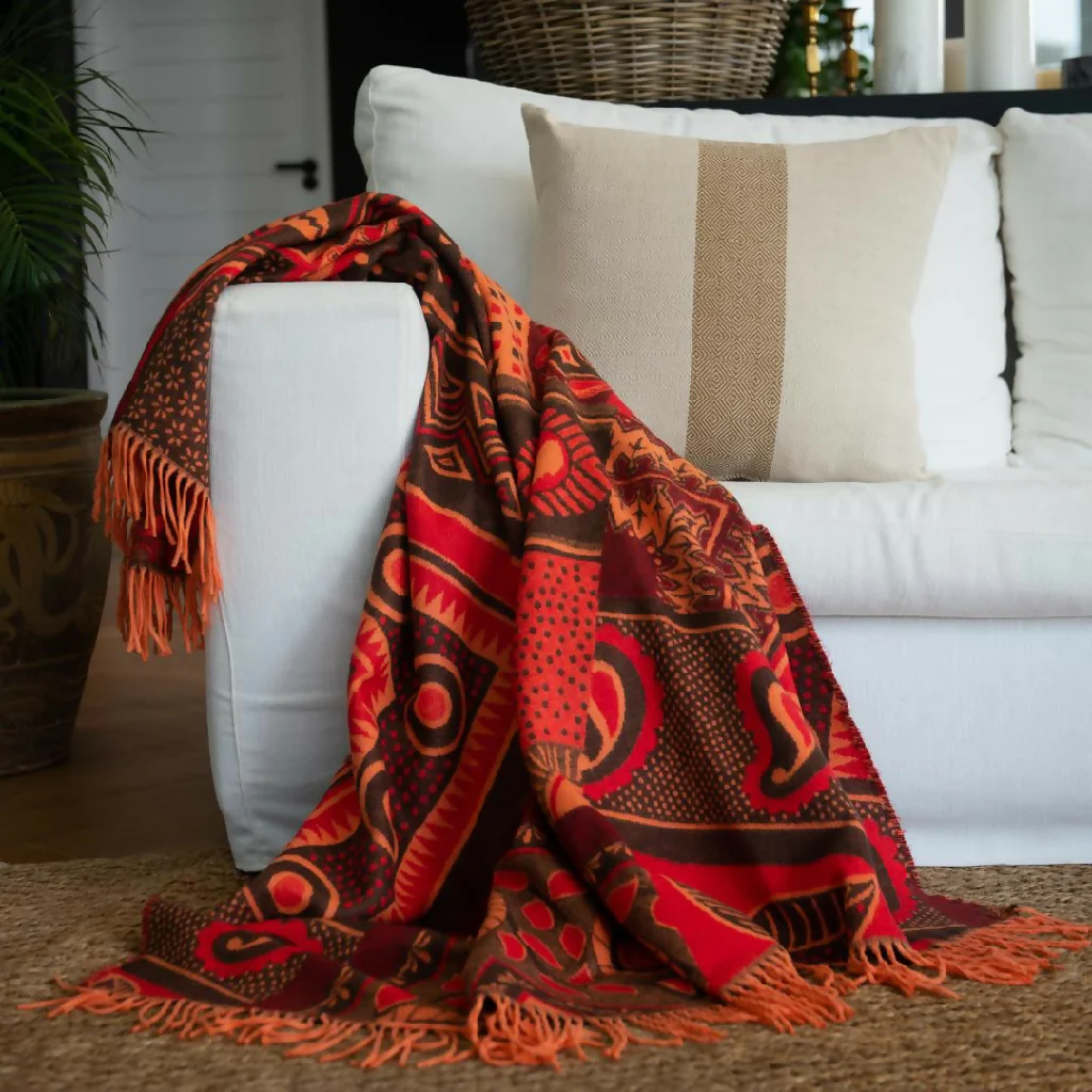 African Traditional Weave Throw Blanket | Kanga - Image 3