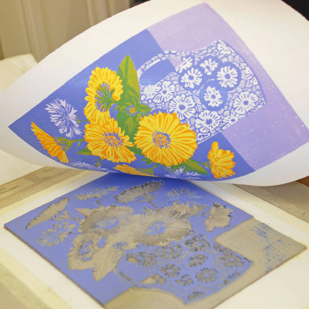 Allotment Flowers - Limited Edition - Original Linocut Print - Image 4