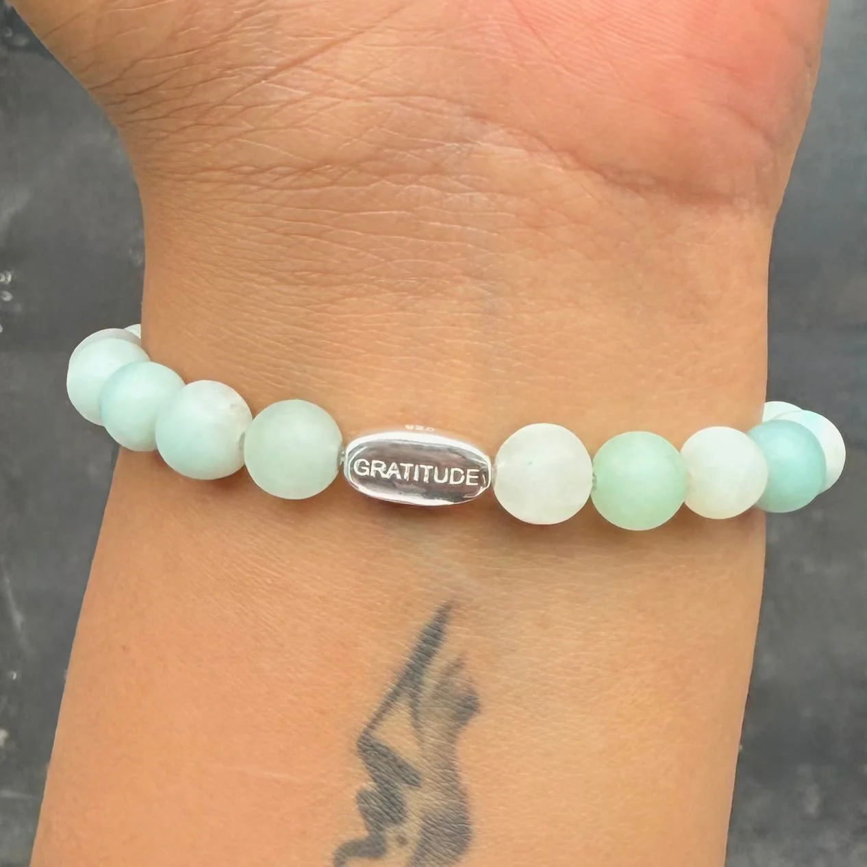 Amazonite and Sterling Silver Beaded Bracelet - Image 3