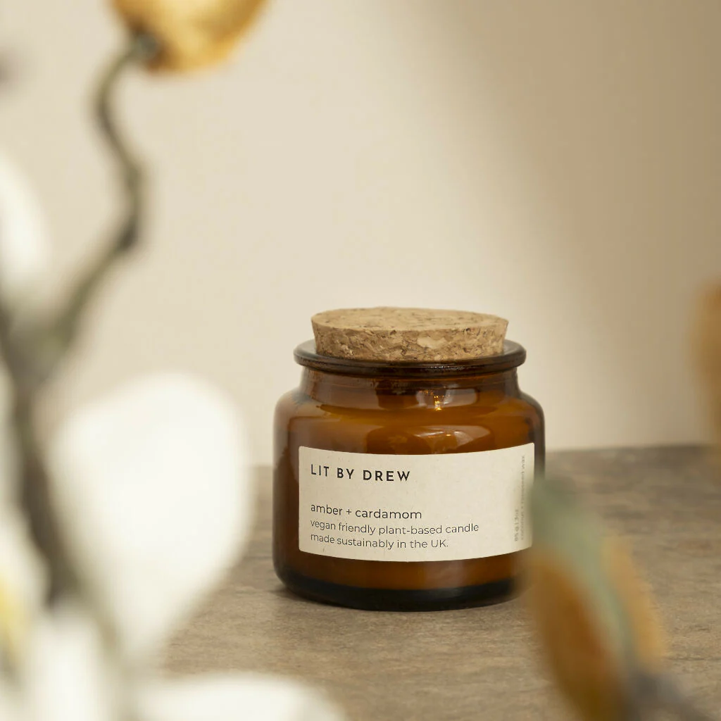 Amber & Cardamom Natural Wax Candle - Small