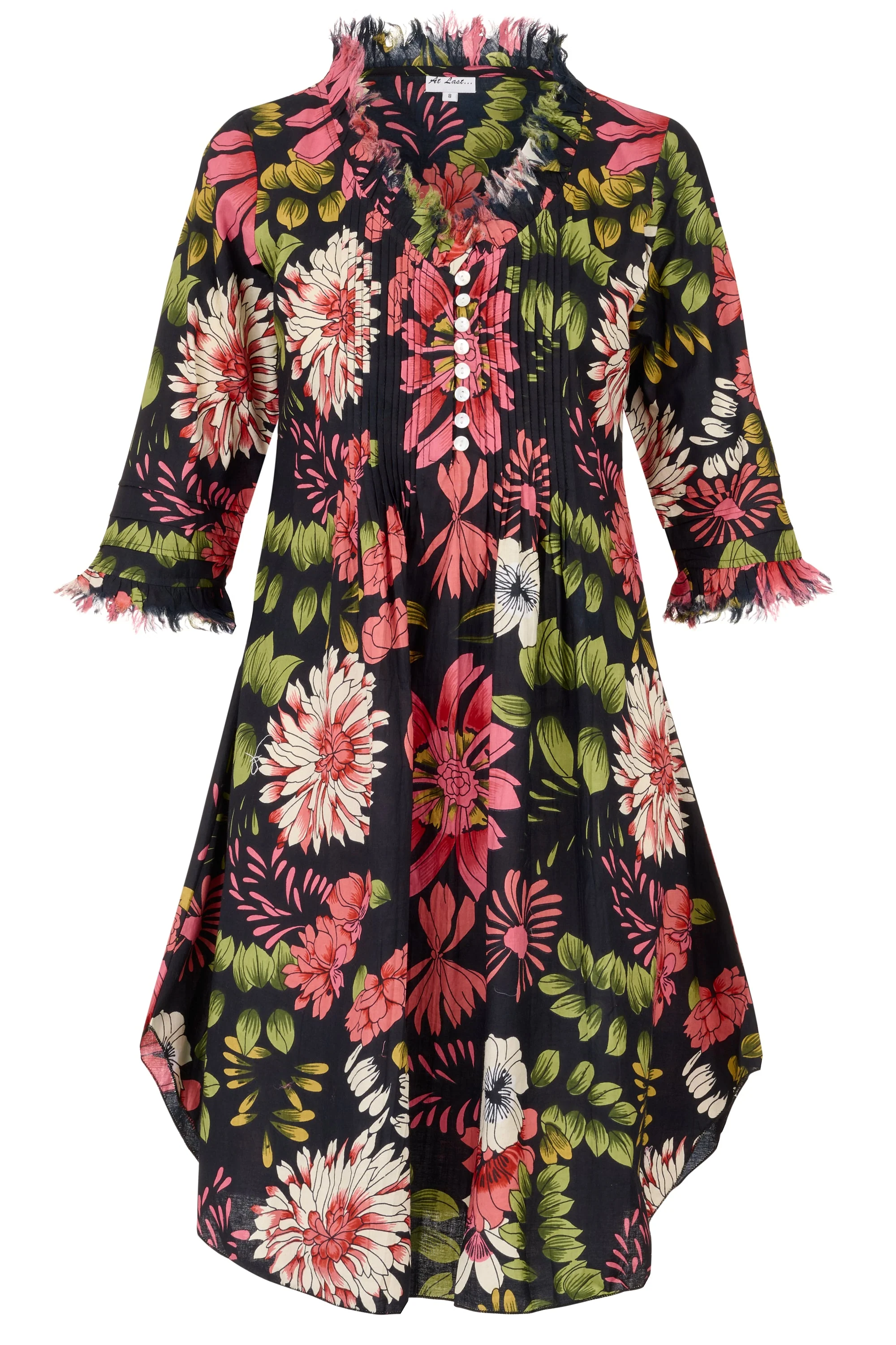 Annabel Cotton Tunic in Black Floral - Image 5