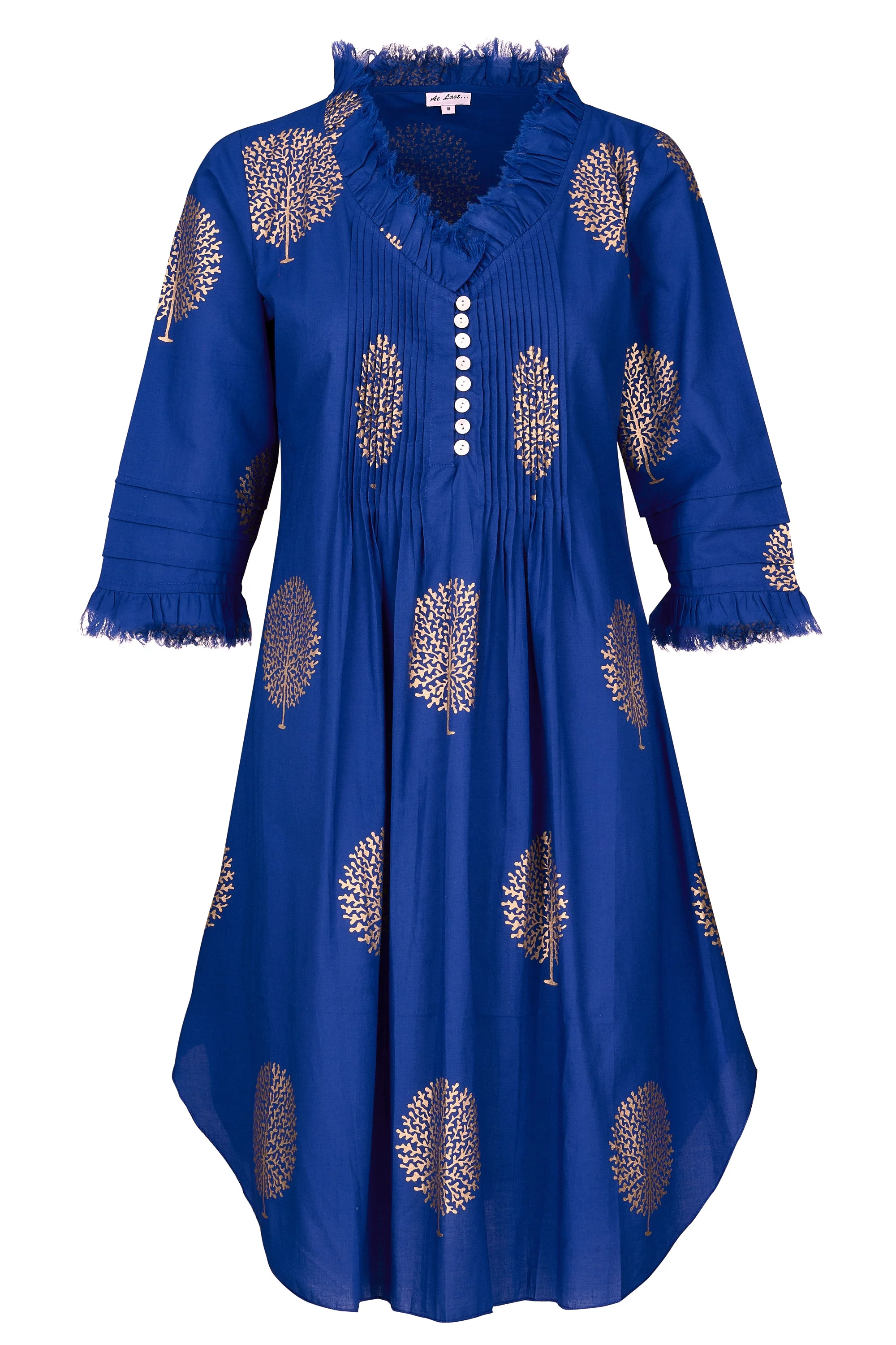 Annabel Cotton Tunic in Marrakesh Blue & Gold - Image 5