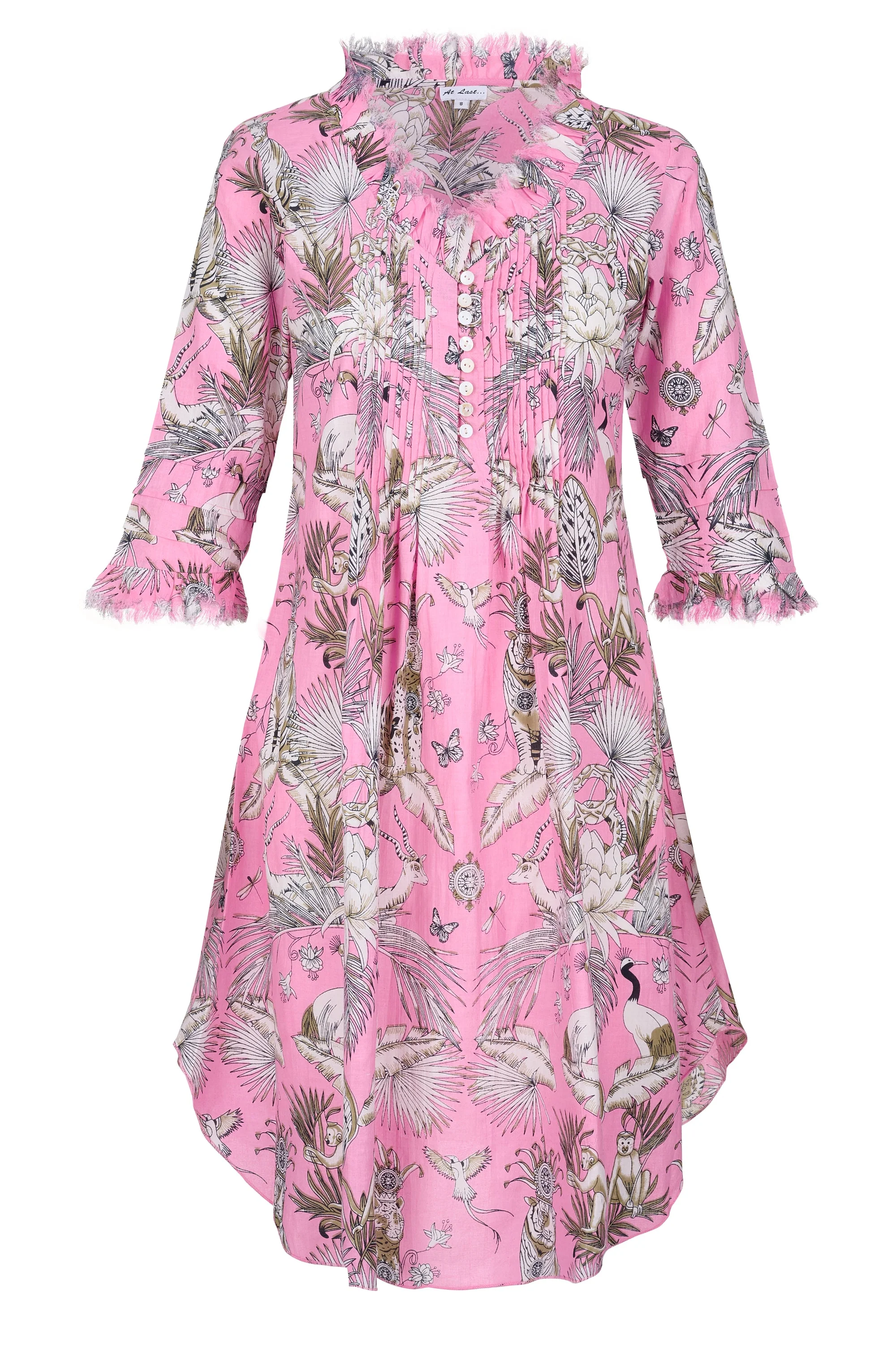 Annabel Cotton Tunic in Pink Tropical - Image 5