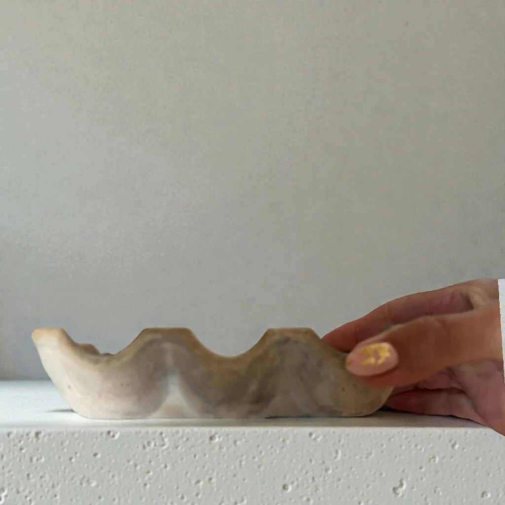 Artisan Eco Resin Egg Holder in Stone & Charcoal - Image 6