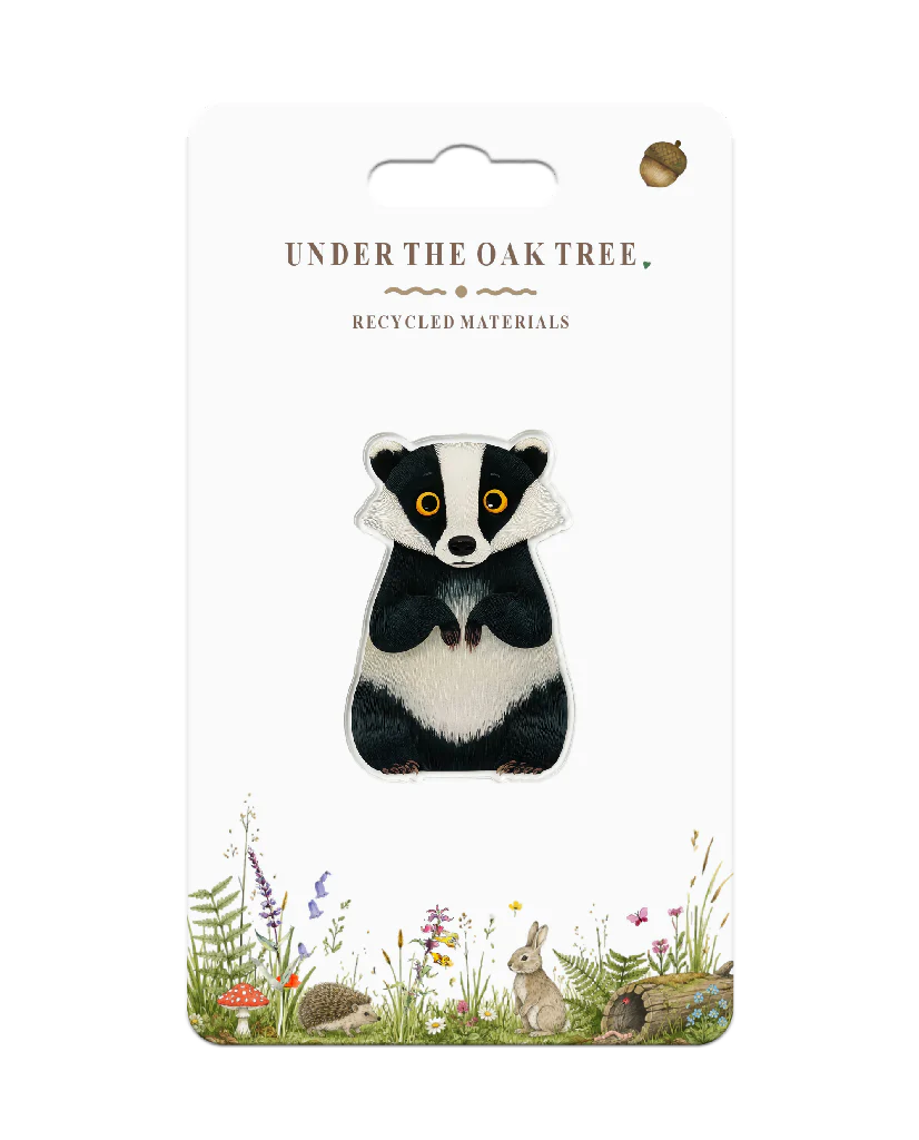 Badge - Badger Brooch Gifts Nature Wildlife Countryside