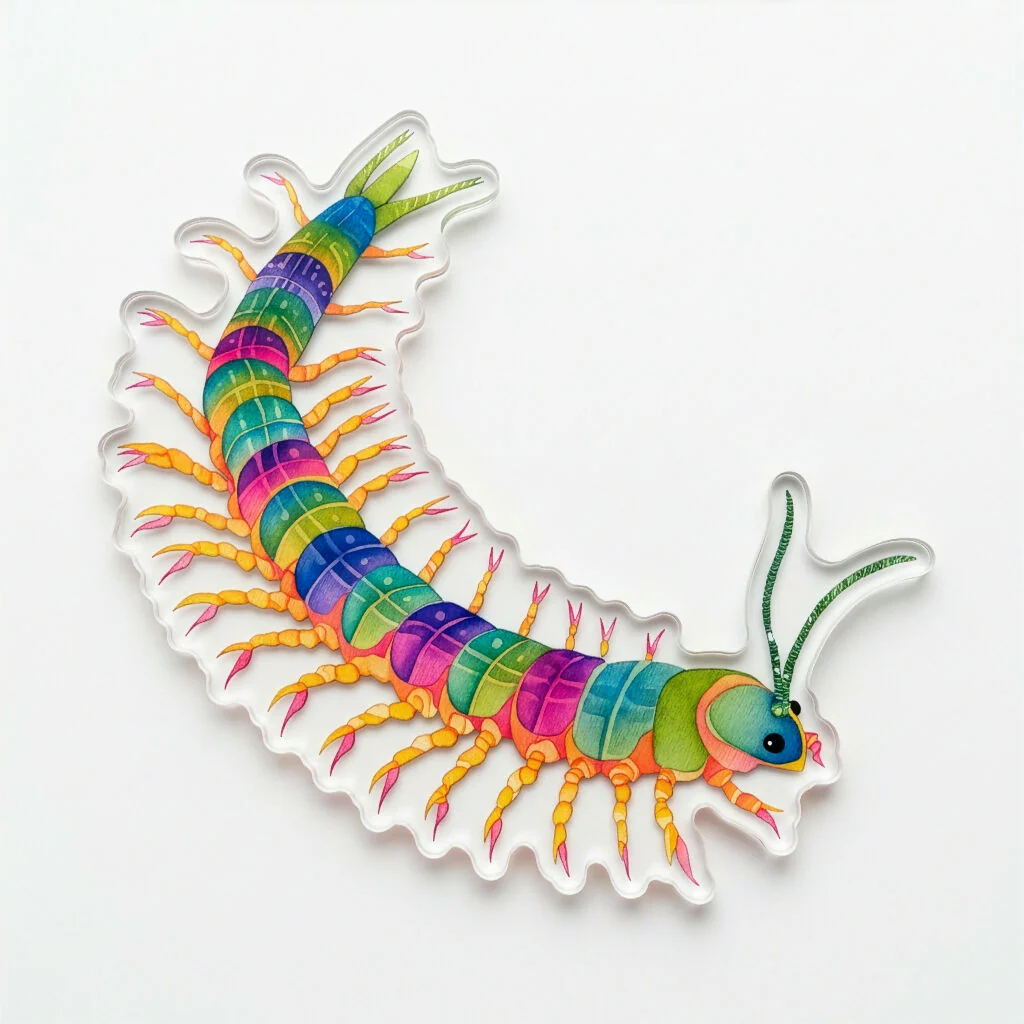 Badge - Centipede Badge Wildlife Nature, Insect Gift Brooch - Image 2