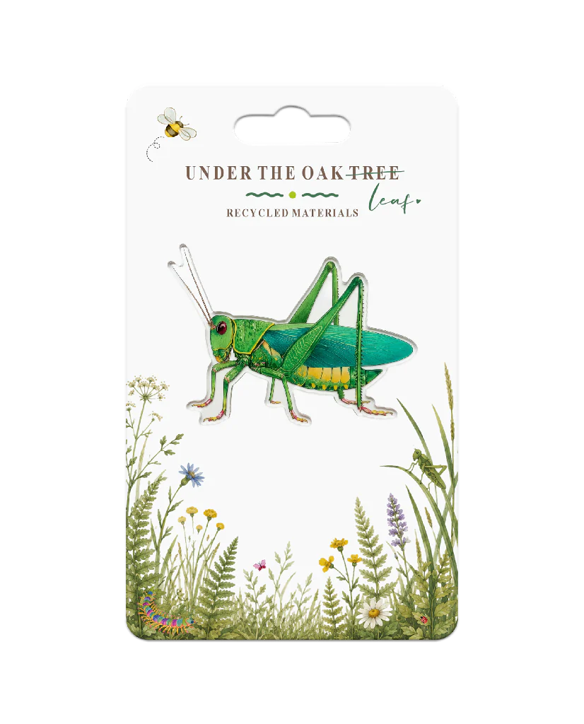 Badge - Grasshopper Wildlife Nature, Insect Gift Brooch