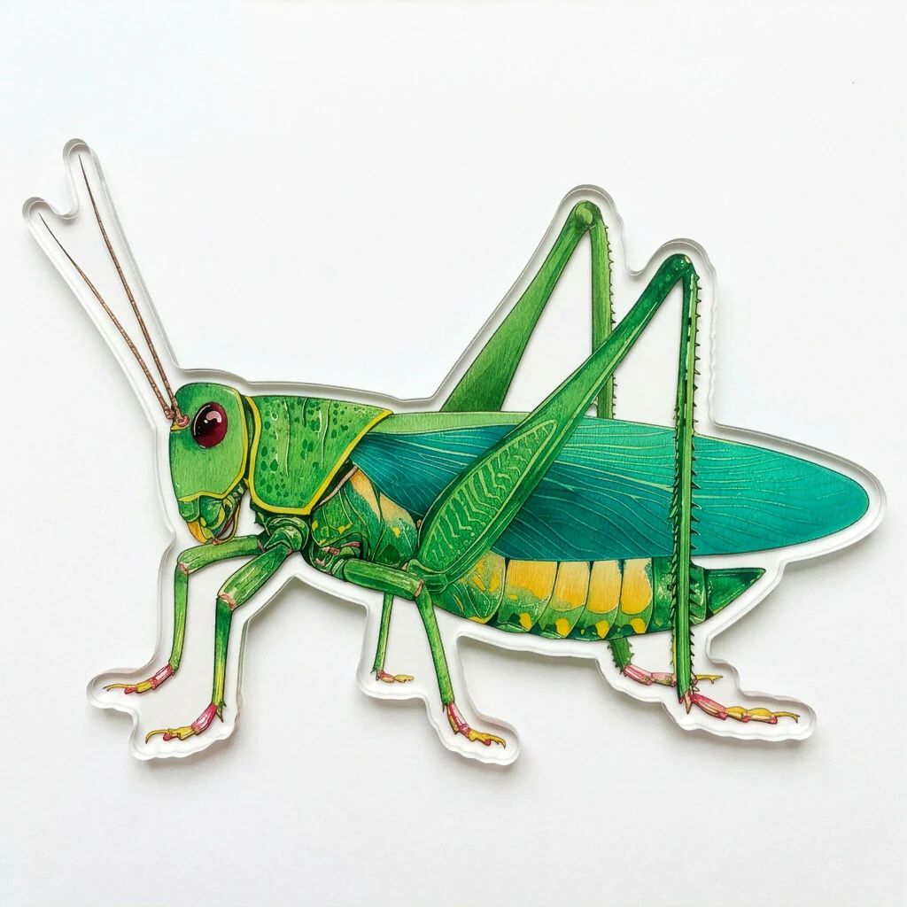Badge - Grasshopper Wildlife Nature, Insect Gift Brooch - Image 2