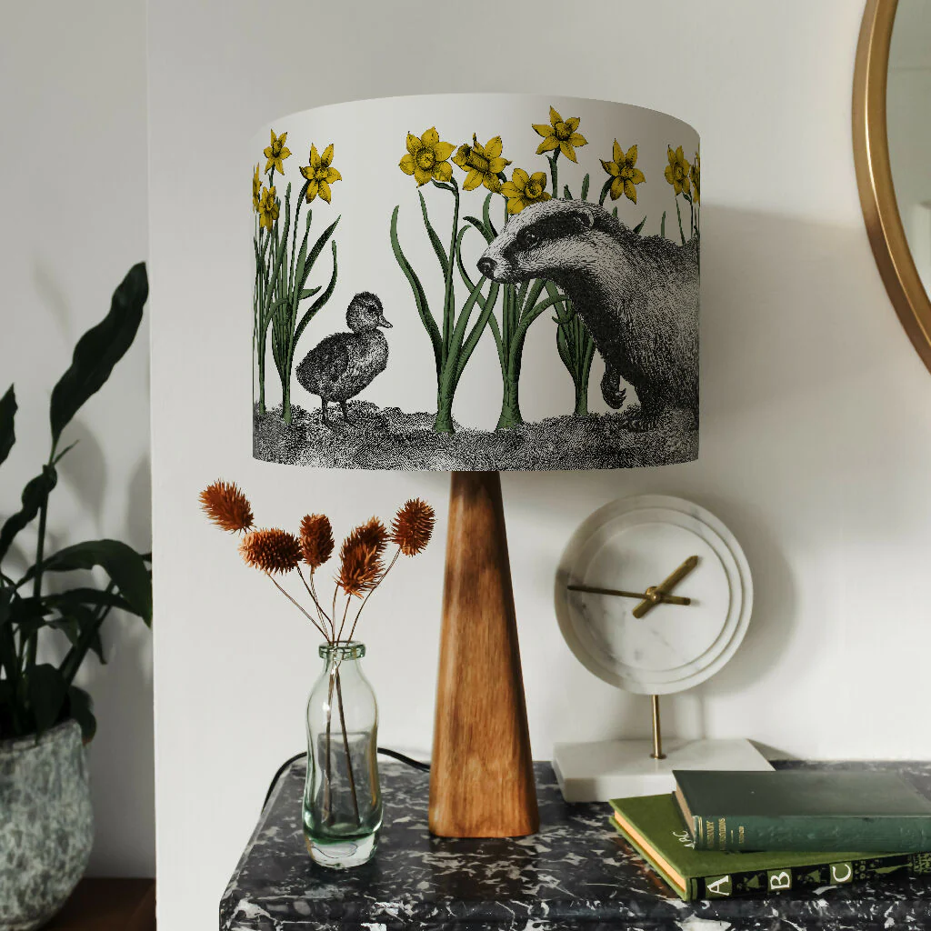Badger and Duckling Lampshade – British Wildlife Collection - Image 2