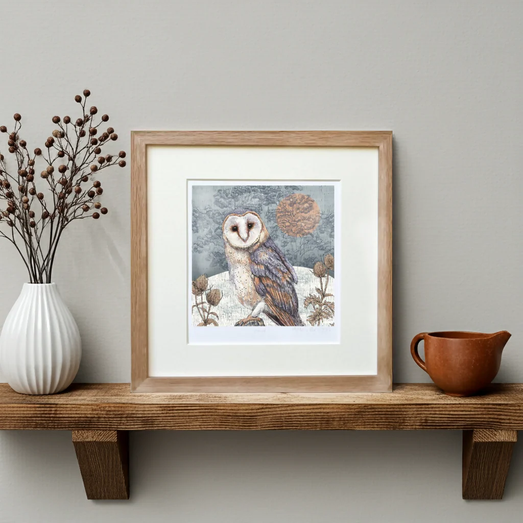 Barn Owl Signed and Mounted Giclée Art Print - Image 2