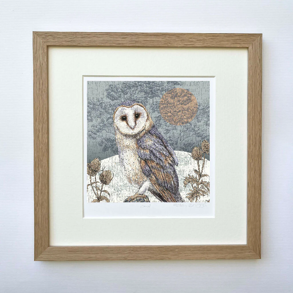 Barn Owl Signed and Mounted Giclée Art Print - Image 3