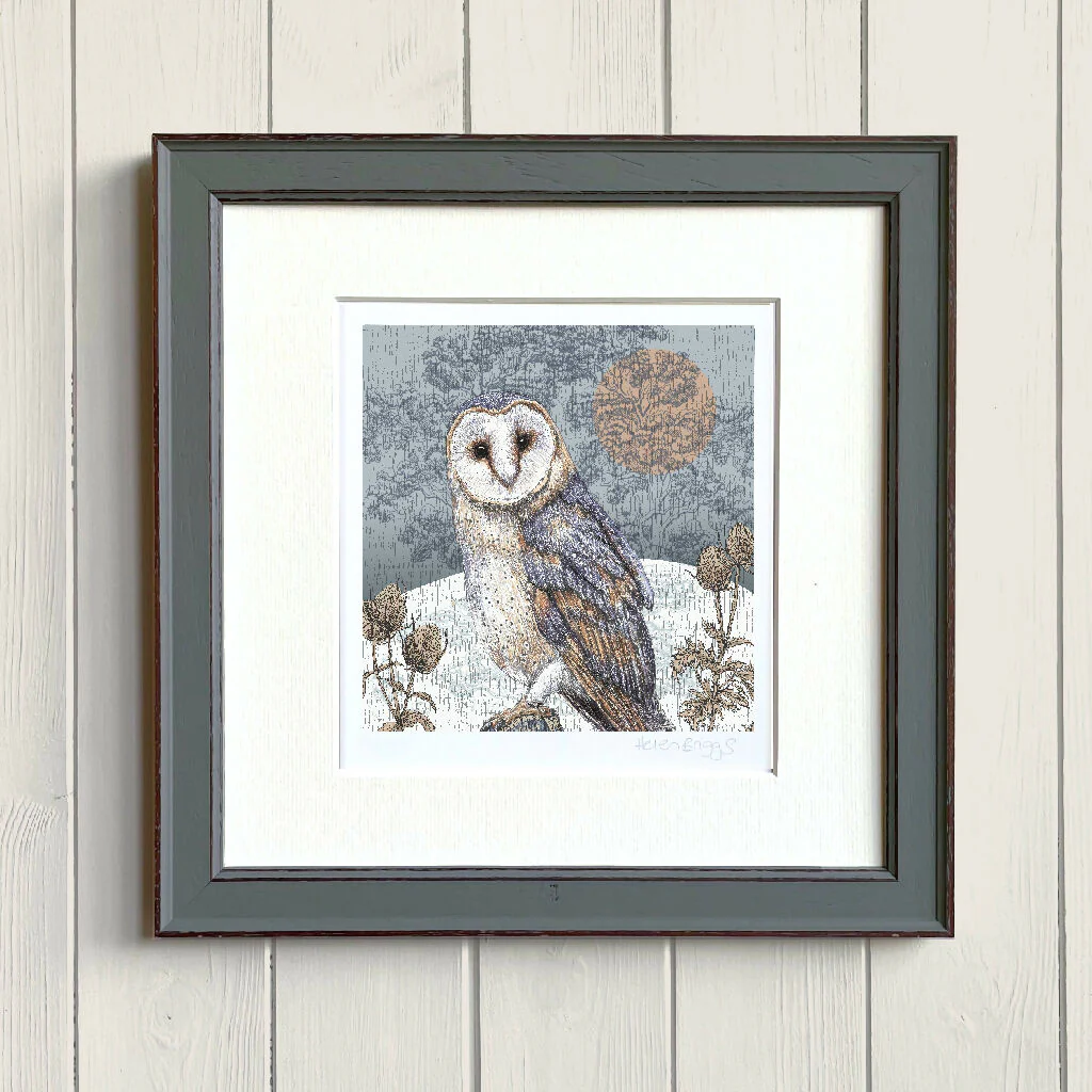 Barn Owl Signed and Mounted Giclée Art Print - Image 4