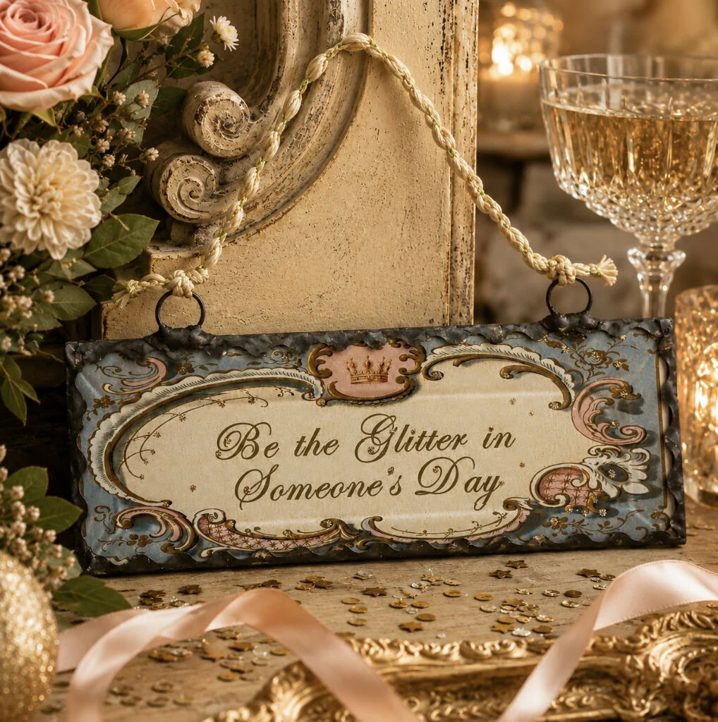 'Be the Glitter in Someone's Day' Hanging Vintage Friendship Token