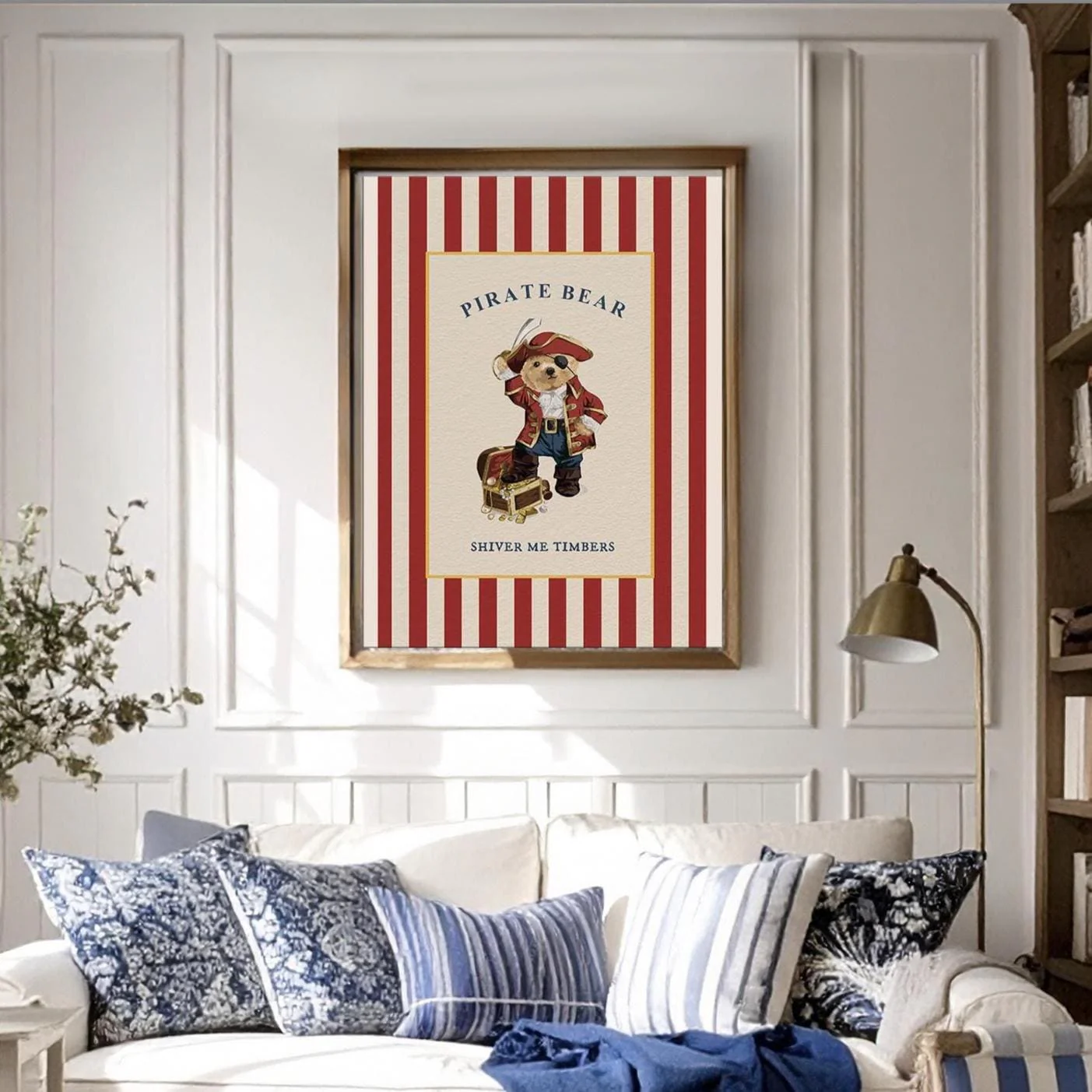 Bear Artwork Pirate Print Kids Room Decor