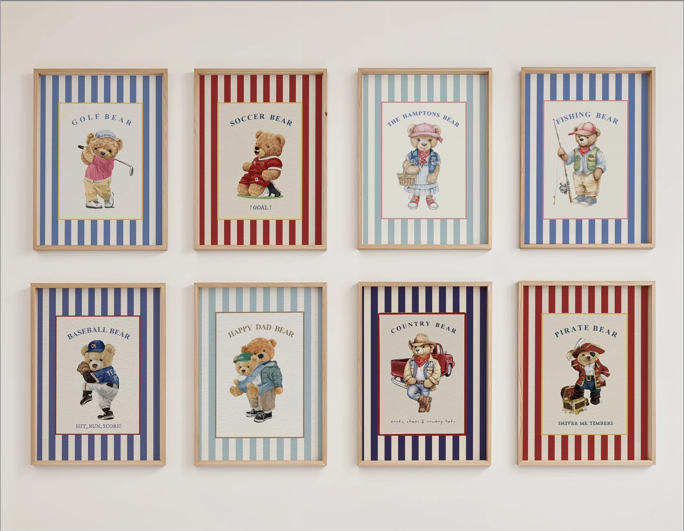 Bear Artwork Pirate Print Kids Room Decor - Image 6