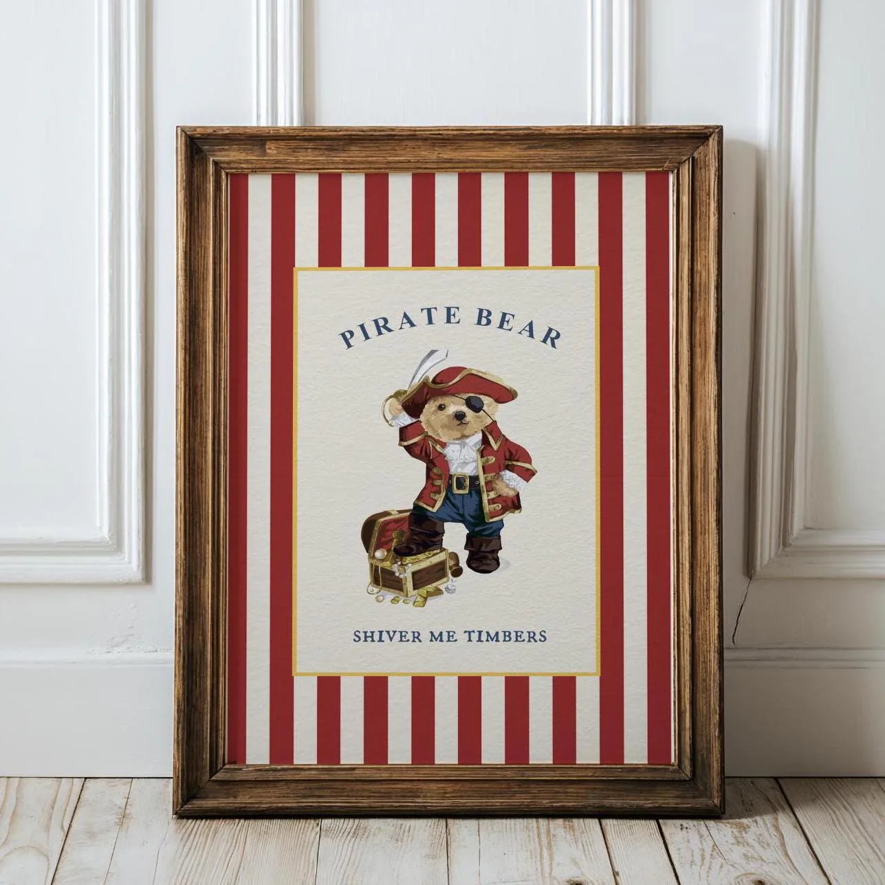 Bear Artwork Pirate Print Kids Room Decor - Image 4