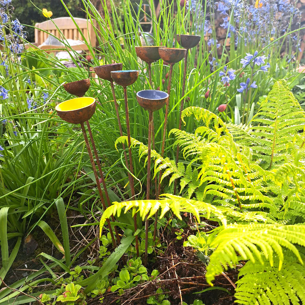 Bee and Butterfly Water Stations, Garden Décor, set of three colourful bee water cups . - Image 3