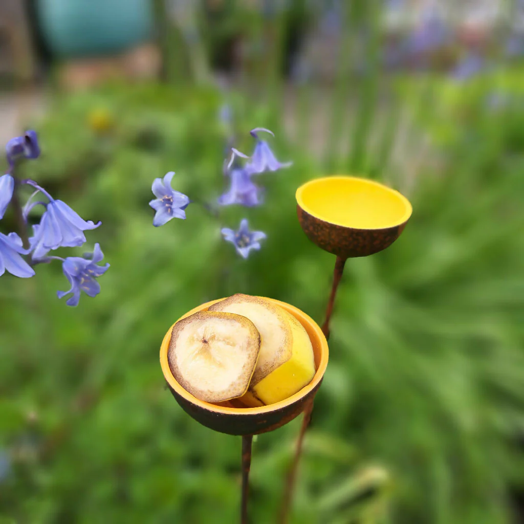 Bee and Butterfly Water Stations, Garden Décor, set of three colourful bee water cups . - Image 5