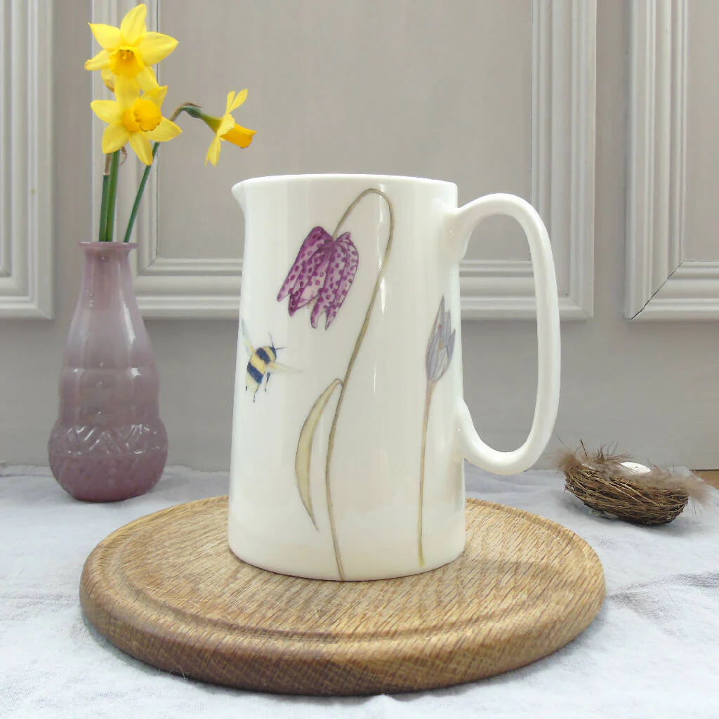 Bee and Spring Flowers Bone China One Pint Jug - Image 6