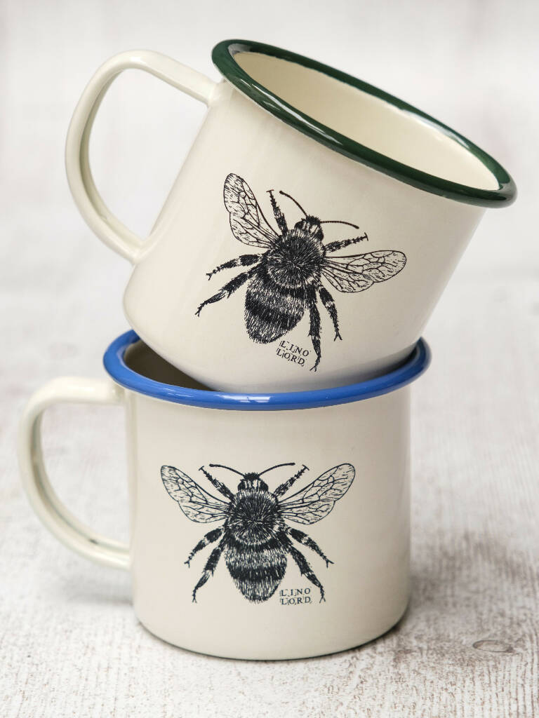 Bee Etched Enamel Mug - Image 2