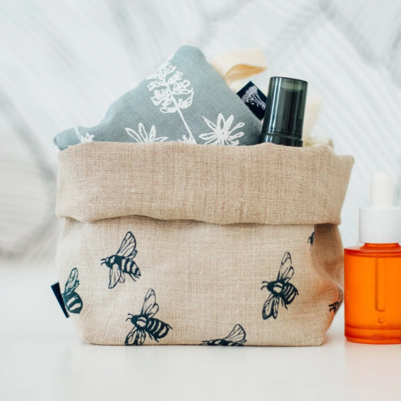 Bee Fabric Storage Pot - Image 3