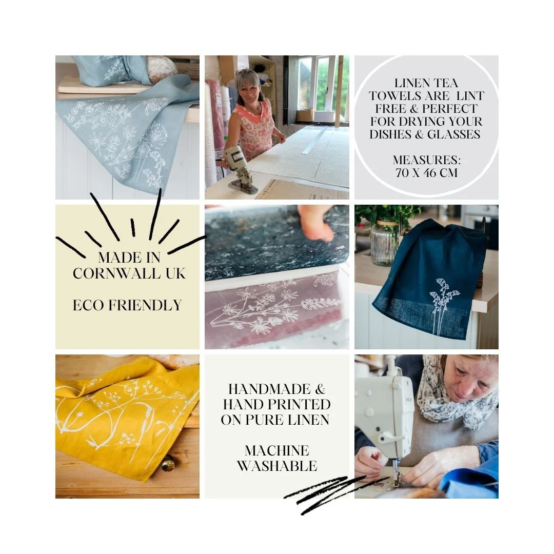 Bee Tea Towel In Pure Linen - Image 4