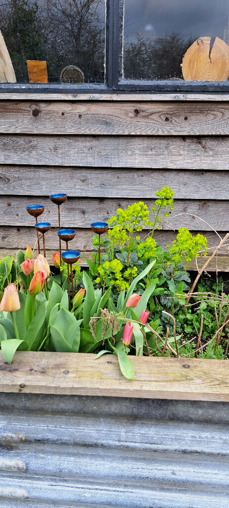 Bee Water Stations, Garden Décor, in blue - Image 3
