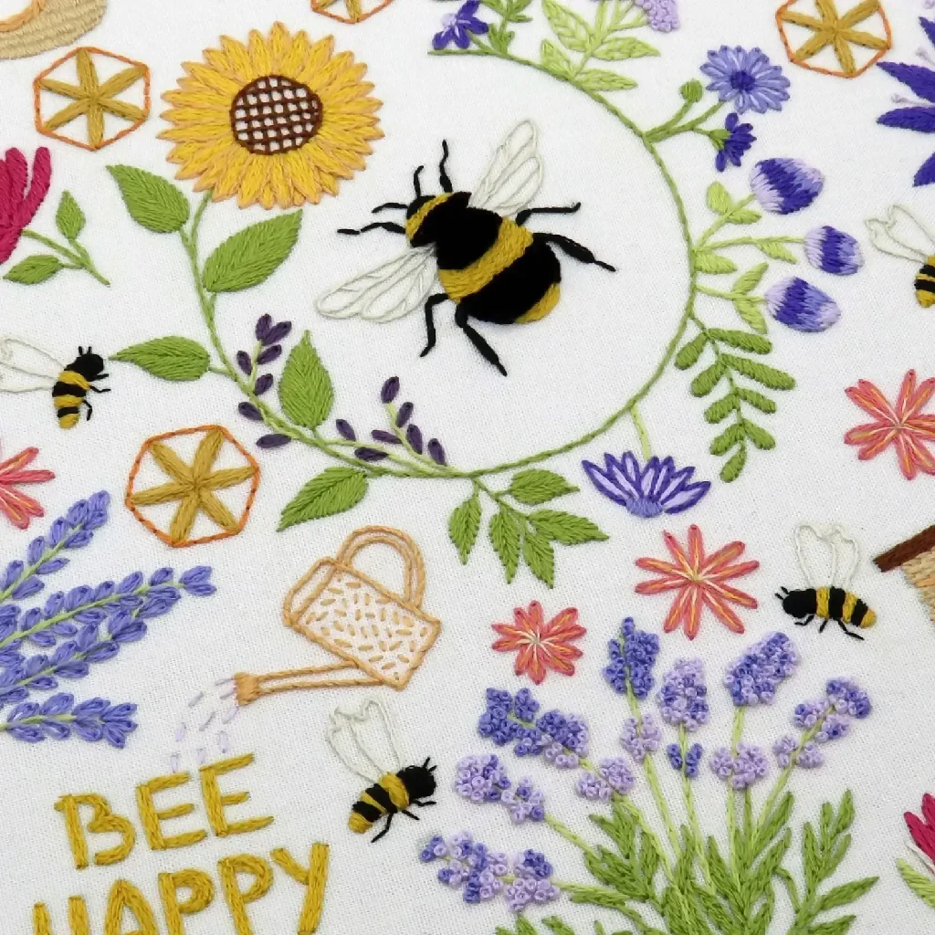 Bees and Blossoms Hand Embroidery Kit - Image 2