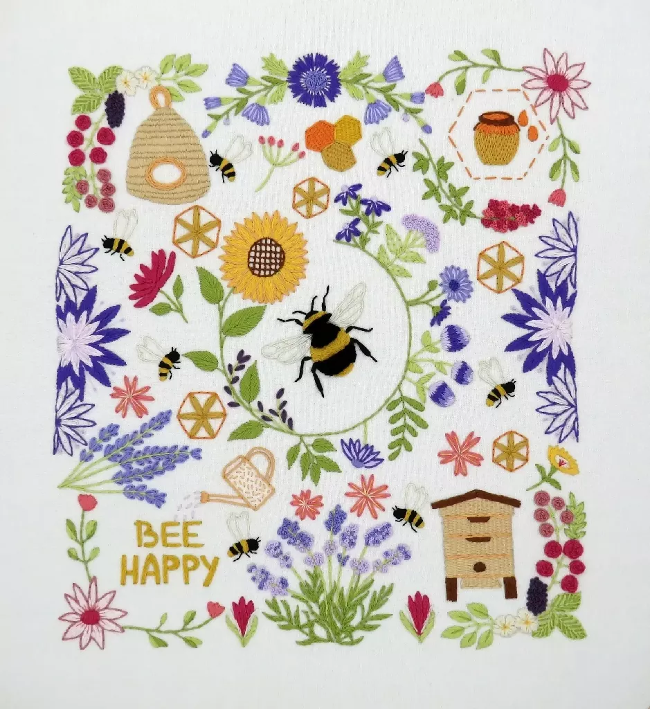 Bees and Blossoms Hand Embroidery Kit - Image 7